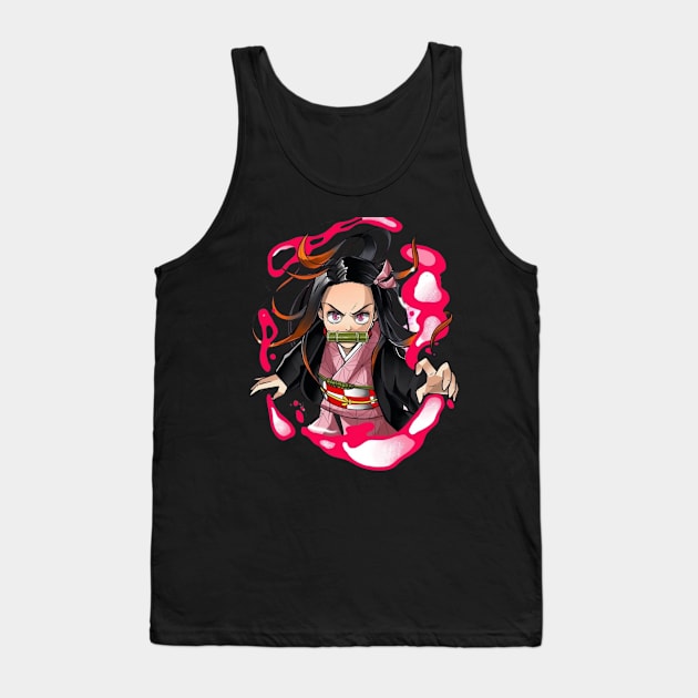 Nezuko on fire Tank Top by travisbrown